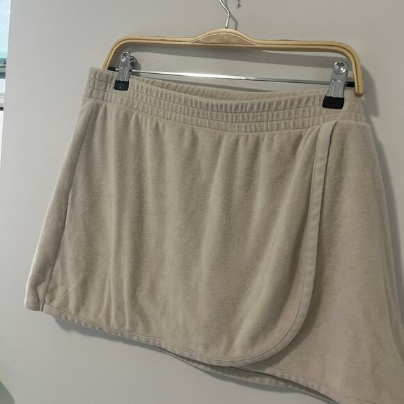 Universal Thread Beige Terry Cloth Mini Skirt Skort Size Large - Picture 2 of 5
